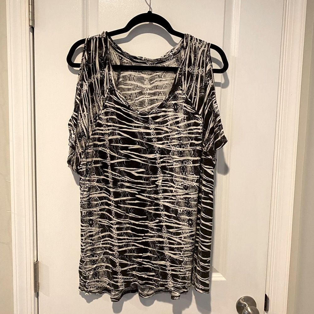 Apt. 9 Zebra Print Cold Shoulder Top Blouse Shirt… - image 2